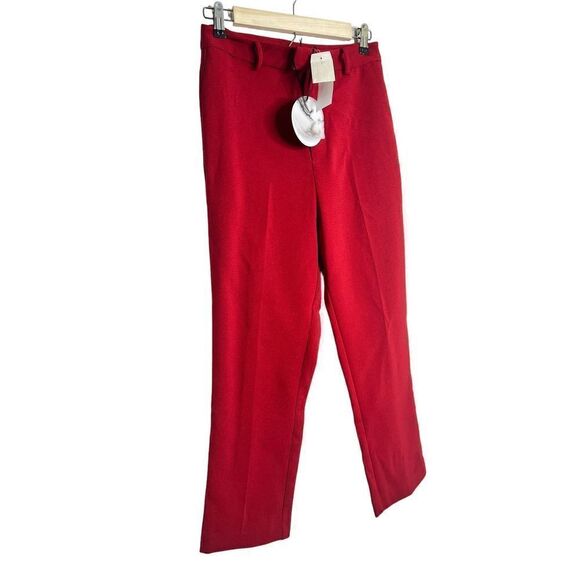 NWT Line + Dot Rosey Cropped Pants Red sz M - Picture 3 of 8